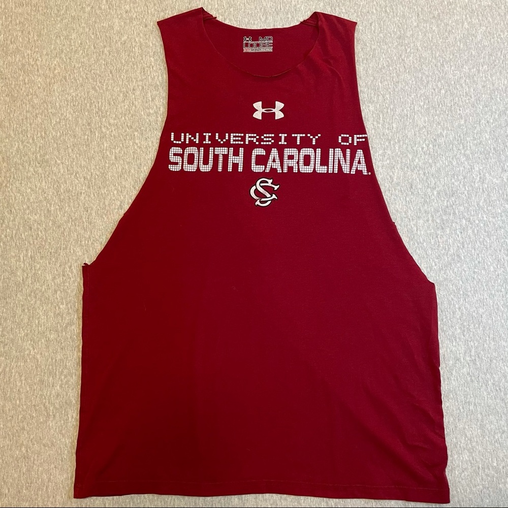 University of South Carolina Gamecocks USC Under Armour Cut Off Tank Top T Shirt
